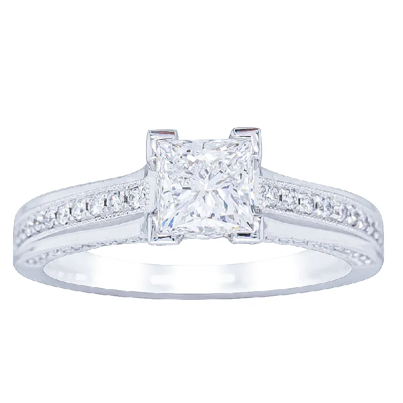 Flash Sale On Exquisite Jewelry – Don't Miss Out 18ct White Gold 1.00ct Princess Cut Diamond Ring