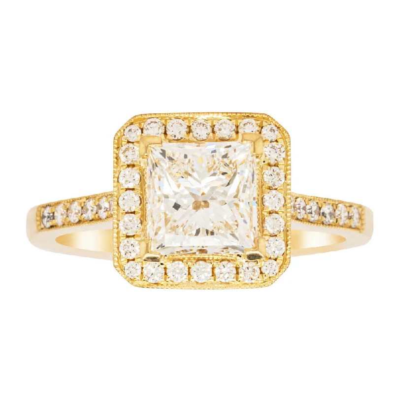 Don't Miss Our Biggest Jewelry Sale Of The Season 18ct Yellow Gold 1.70ct Princess Cut Diamond Mandalay Ring