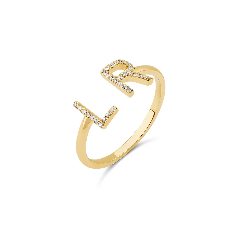 High-End Jewelry, Now More Affordable Than Ever Diamond Initials Cuff Ring