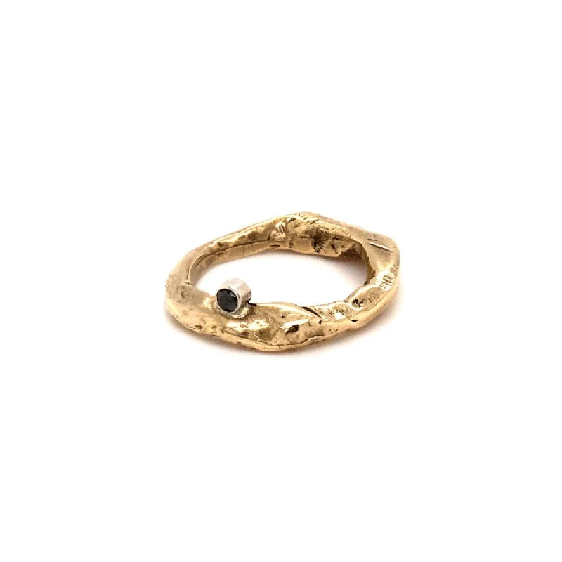Delicate Crystal Jewelry For Sophisticated Charm Odyssey Ring in Bronze with Black Diamond