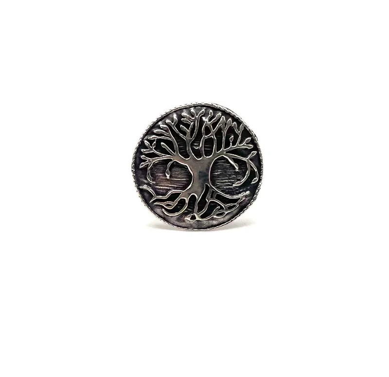High-Quality Gemstone Jewelry For Special Occasions Tree Of Life Detailed Circle Ring