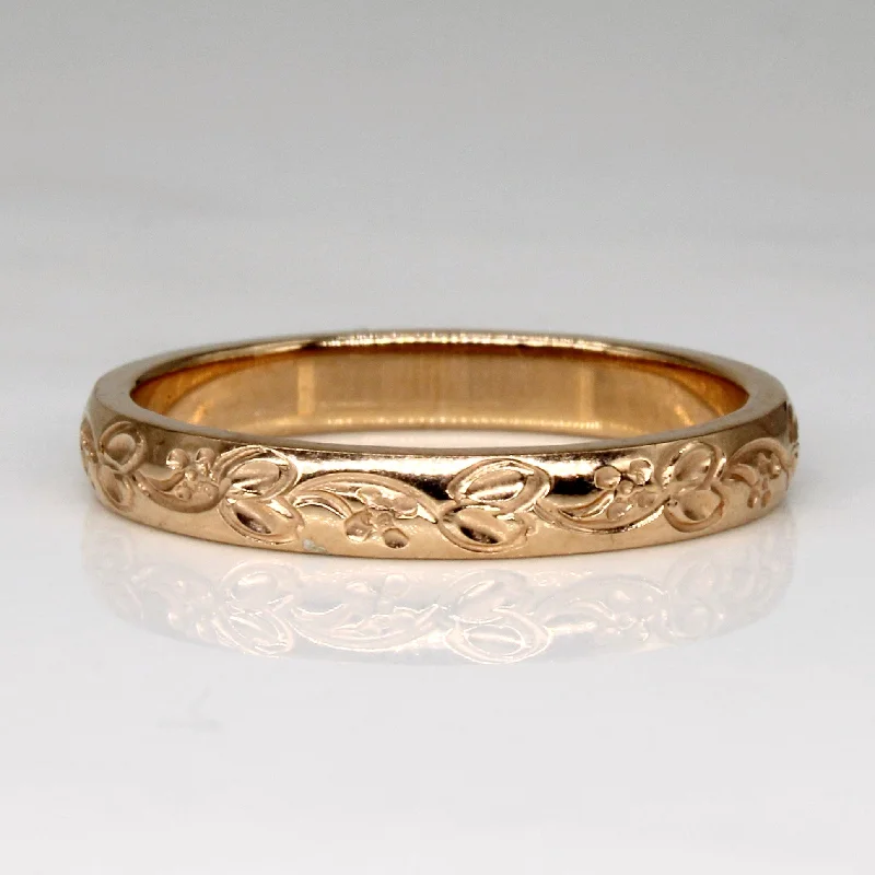 Grab Exquisite Jewelry At The Lowest Prices 14k Rose Gold Flower Band | SZ 6.75 |