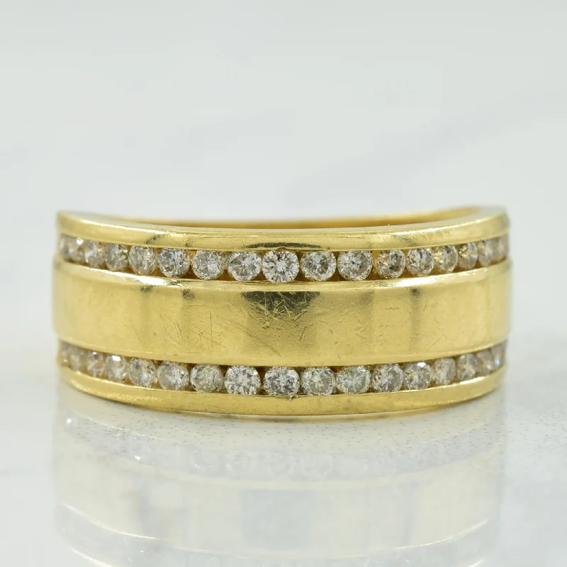 Affordable Gold-Plated Jewelry For Modern Fashion Channel Set Diamond Ring | 0.40ctw | SZ 6.75 | Affordable Gold-Plated Jewelry For Modern Fashion Channel Set Diamond Ring | 0.40ctw | SZ 6.75 |