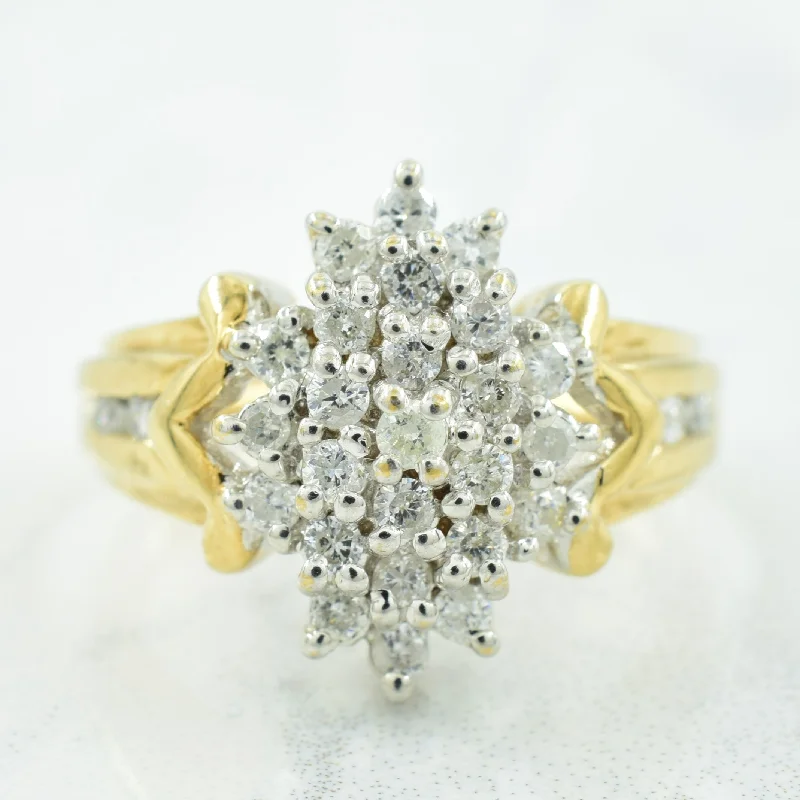 Personalized Engraved Jewelry For Meaningful Gifts Cluster Diamond Ring | 0.44ctw | SZ 6 |