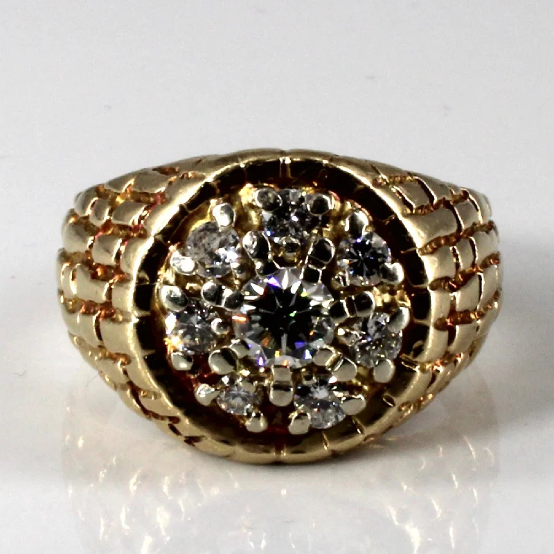 Shop Dazzling Jewelry With Special Promotional Discounts Cluster Set Diamond Textured Dome Ring| 1.00ctw | SZ 9.5 |