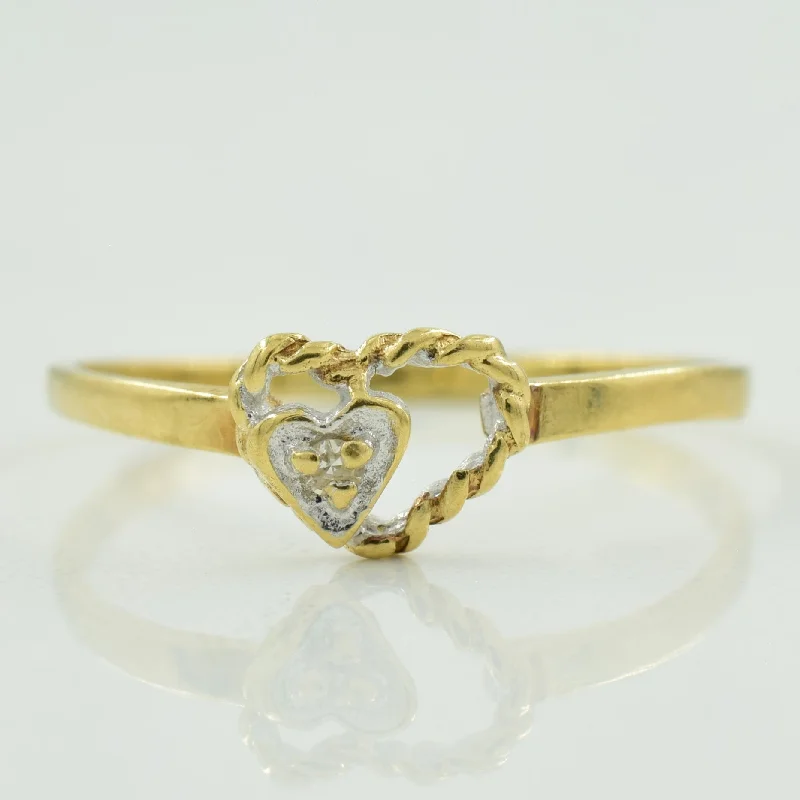 Elevate Your Outfit With Discounted Statement Jewelry Diamond Heart Shaped Ring | 0.02ct | SZ 6.5 |