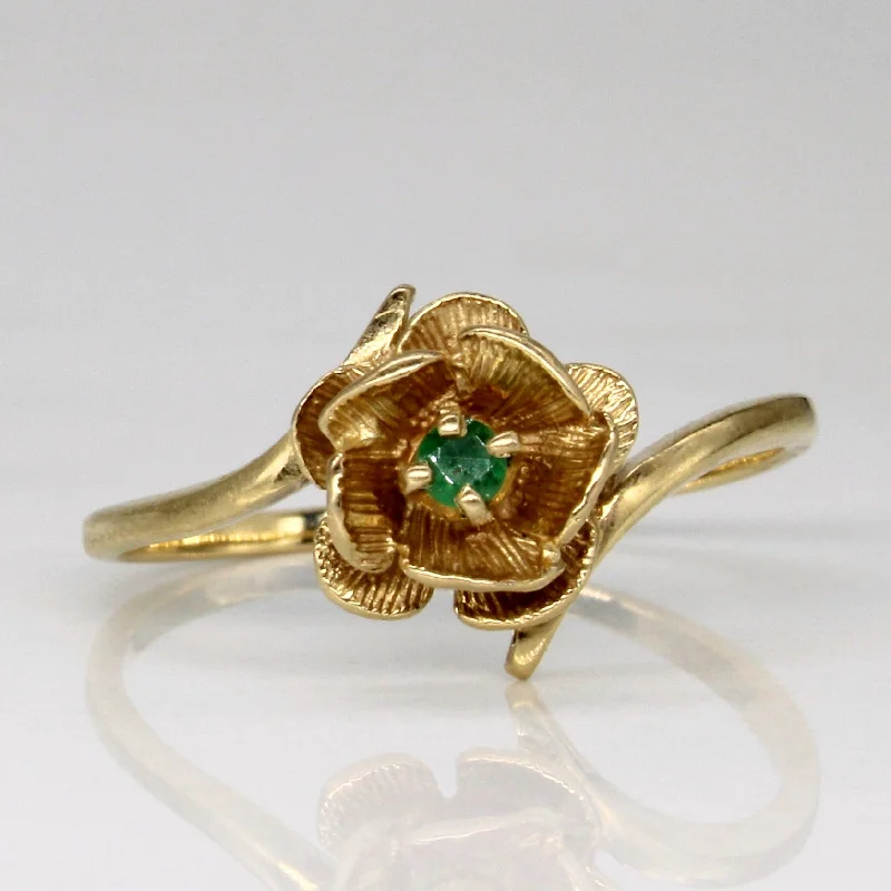 Timeless Jewelry At Special Discount Rates Emerald Flower Ring | 0.02ct | SZ 6.25 |