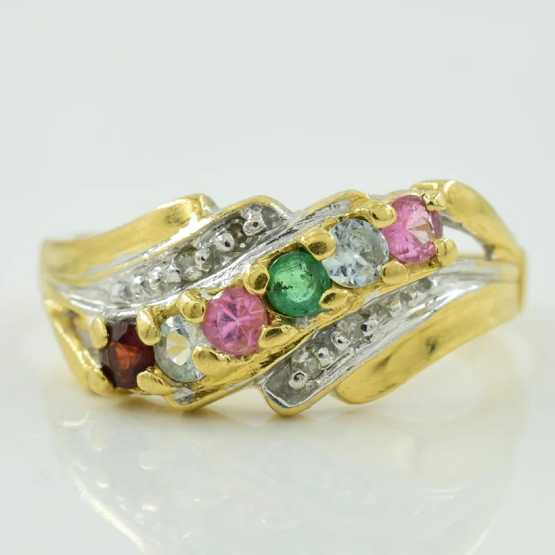 Sparkle For Less – Shop Our Limited-Time Jewelry Deals Multi Gem & Diamond Bypass Ring | 0.36ctw, 0.02ctw | SZ 5 |