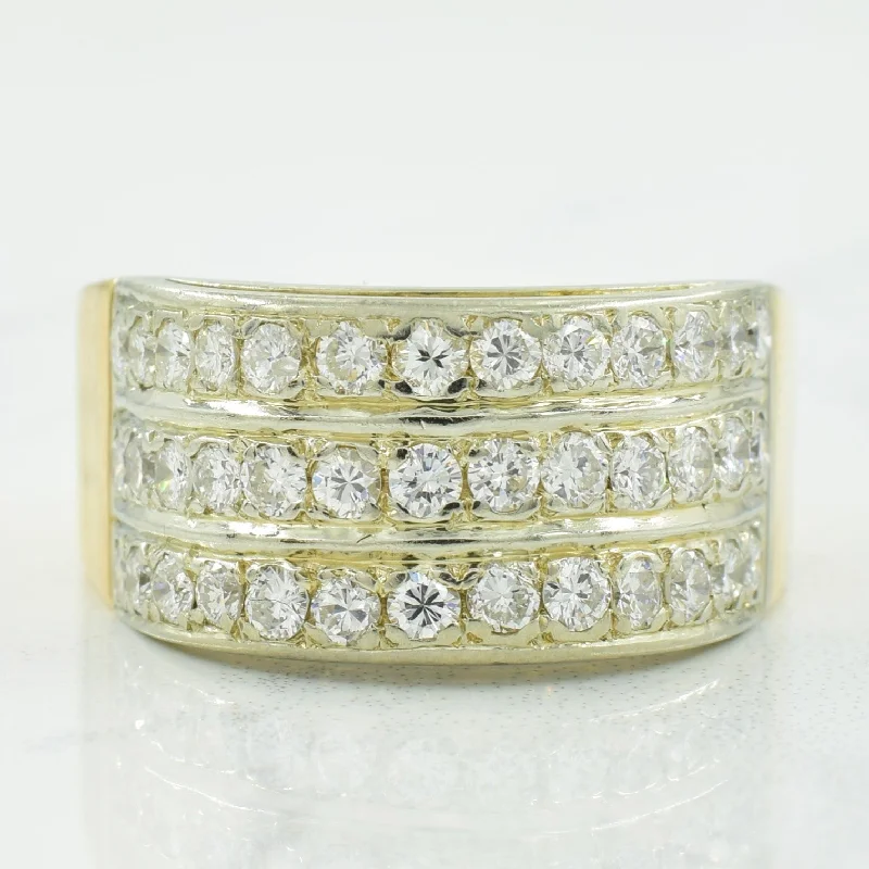 Dainty Floral Jewelry For Feminine Elegance Pave Set Diamond Ring | 1.17ctw | SZ 9.25 |