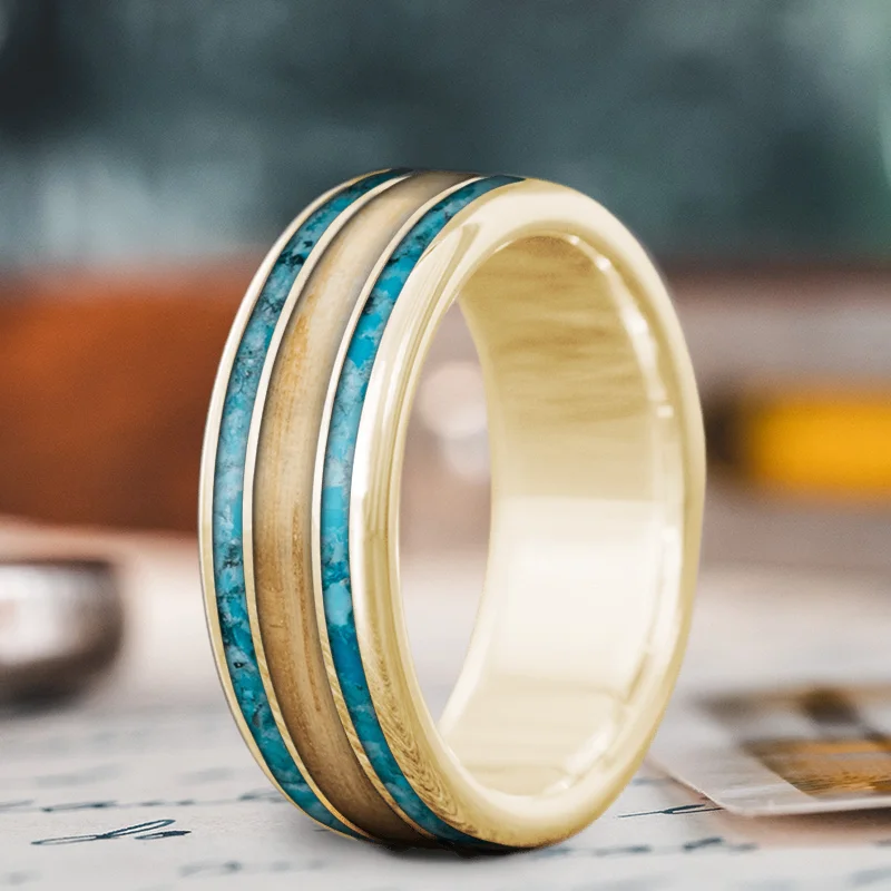 Limited Stock On Premium Jewelry At Low Prices Custom Design - 3-Inlay Wide Center dlFRuwaePulhrDpndwP92VVW