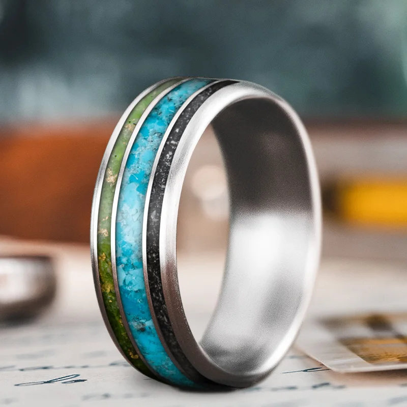 Limited-Time Jewelry Sale – Elegant Styles At Less Custom Design - 3-Inlay Wide Center EfPnanJpFIMZPXlyE9_LhDZw