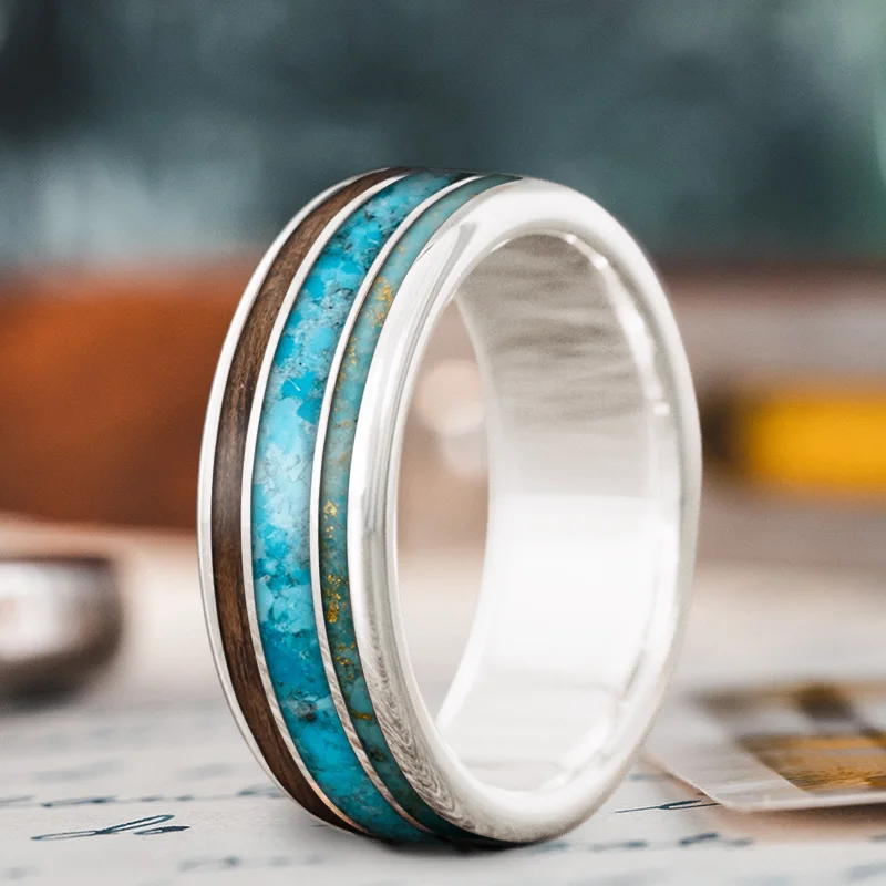 Buy More, Save More On Stunning Jewelry Designs Custom Design - 3-Inlay Wide Center faGmBXpls3xWEn8NT6XvoWHt