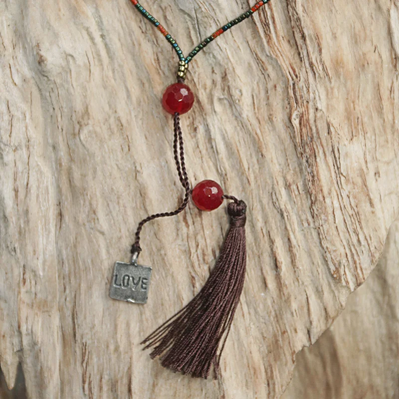 Everyday Jewelry Essentials Now On Sale Exotic Romance Hand Crafted Carnelian Beaded Necklace from Indonesia