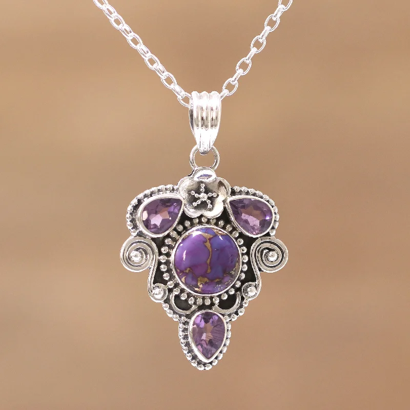 Jewelry Deals That Sparkle – Shop Today Royal Heart Amethyst and Composite Turquoise Pendant Necklace