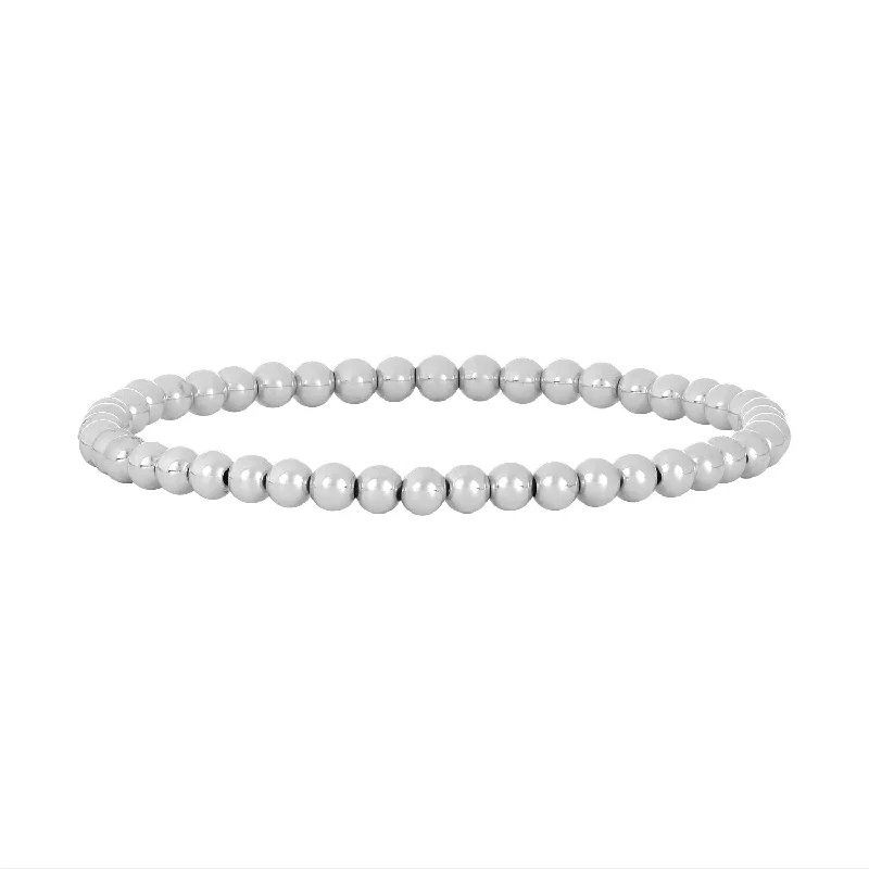 Fashion-Forward Geometric Jewelry For Contemporary Style 4mm Sterling Silver Bead Bracelet