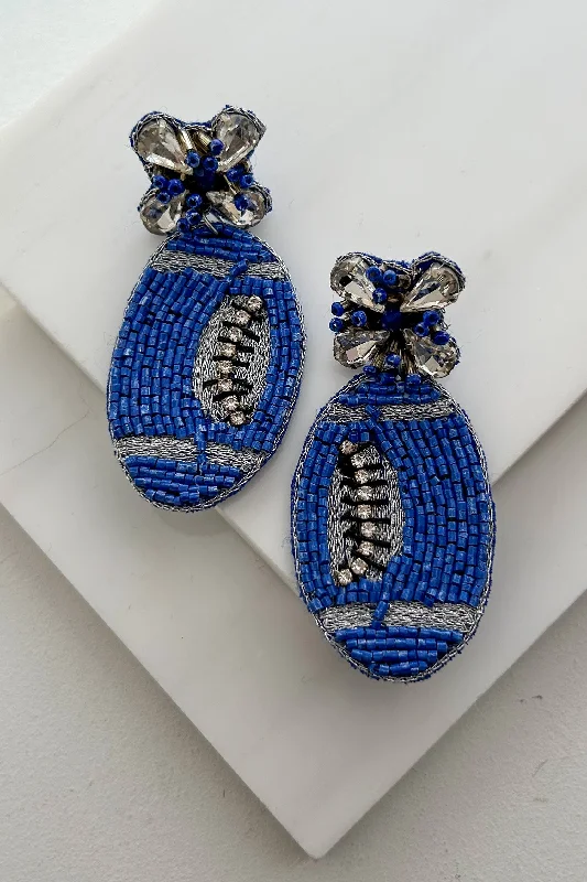 Luxury Jewelry At Unbeatable Discounts Football Fashion Beaded Rhinestone Football Earrings (Royal Blue) Luxury Jewelry At Unbeatable Discounts Football Fashion Beaded Rhinestone Football Earrings (Royal Blue)