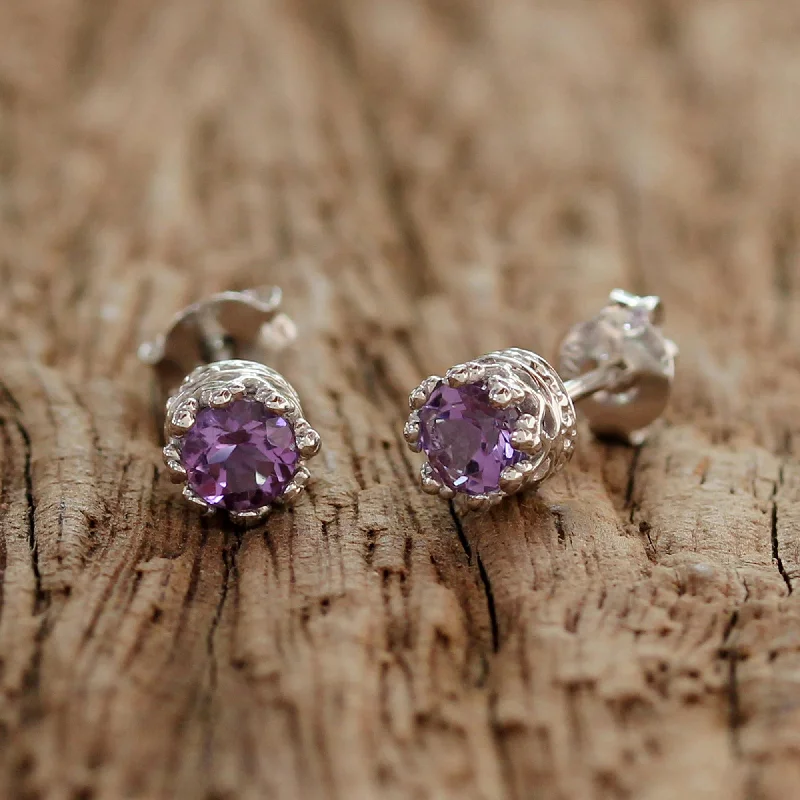 Shop Fine Jewelry With Exclusive Savings Lavender Brilliance Rhodium Plated Amethyst Stud Earrings from Thailand Shop Fine Jewelry With Exclusive Savings Lavender Brilliance Rhodium Plated Amethyst Stud Earrings from Thailand