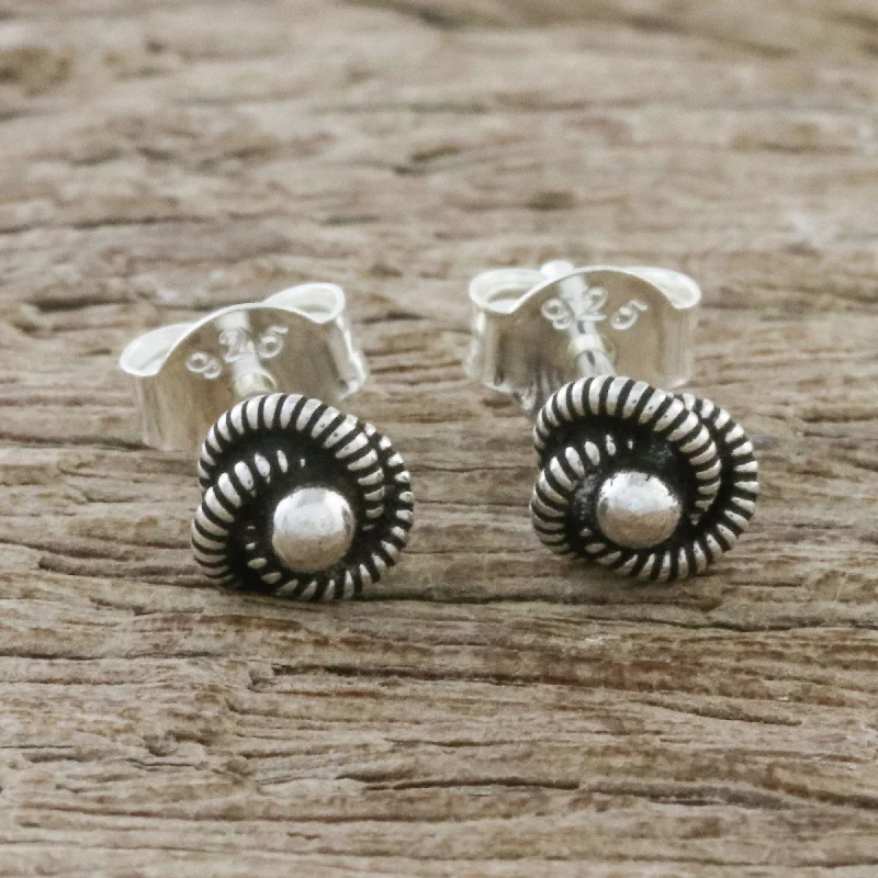 Grab Your Favorite Jewelry At The Lowest Prices Rope Cyclones Spiral Motif Sterling Silver Stud Earrings from Thailand