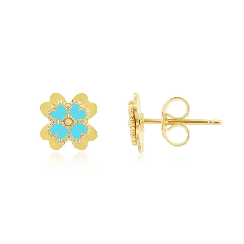 Shop Fine Jewelry With Exclusive Savings Blue Enamel Four Leaf Clover Stud Earrings Shop Fine Jewelry With Exclusive Savings Blue Enamel Four Leaf Clover Stud Earrings