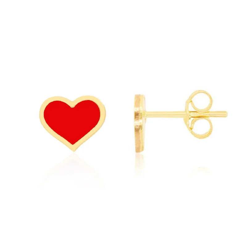 Clearance Sale On High-End Jewelry Collections Large Coral Heart Stud Earrings