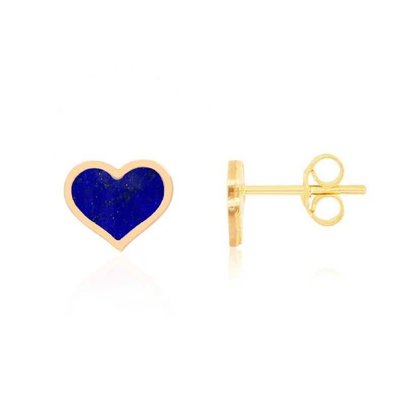 Premium Diamond Jewelry For Unforgettable Moments Large Lapis Heart Stud Earrings