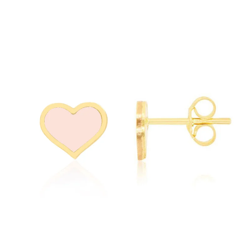 Special Offers On Handcrafted And Designer Jewelry Large Pink Pearl Heart Stud Earrings