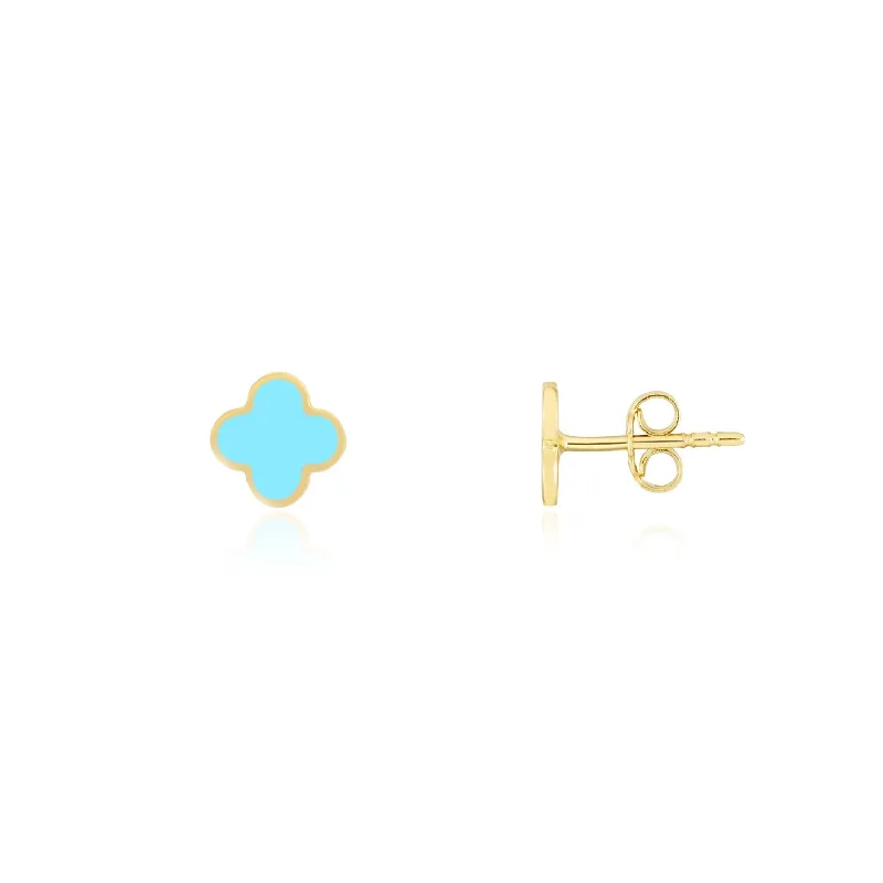 Exclusive Jewelry Discounts – Shop Now For Savings Mini Turquoise Clover Stud Earrings