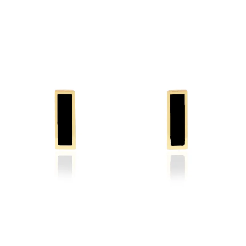 Fashion-Forward Jewelry At Exclusive Discounts Onyx Bar Stud Earrings