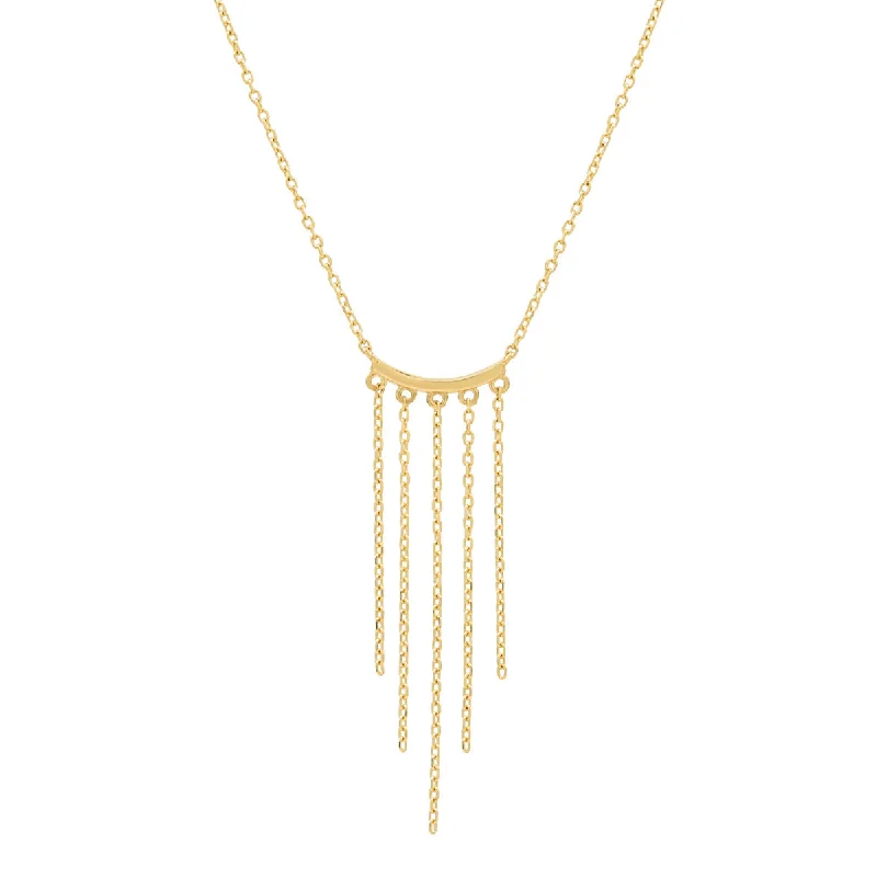 Handcrafted Jewelry Sale – Unique Designs At Low Prices 14k Solid Gold Fringe Necklace