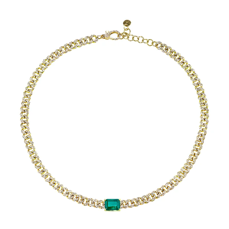 Shop Trending Jewelry With Exclusive Savings EMERALD PENDANT LINK NECKLACE