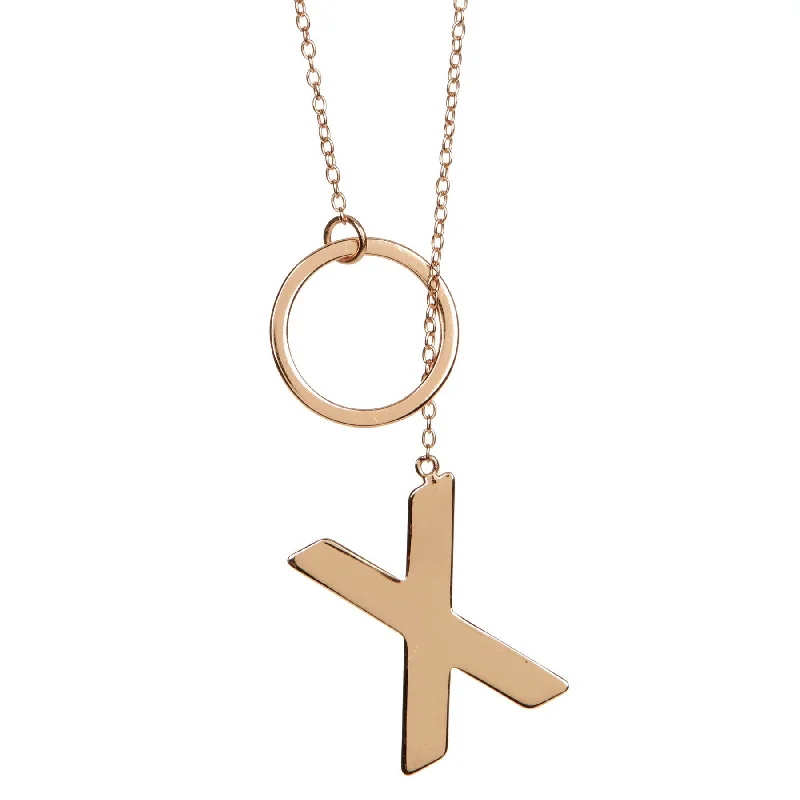 Clearance Sale On High-End Jewelry Collections XO Lariat Necklace silver gold rose gold
