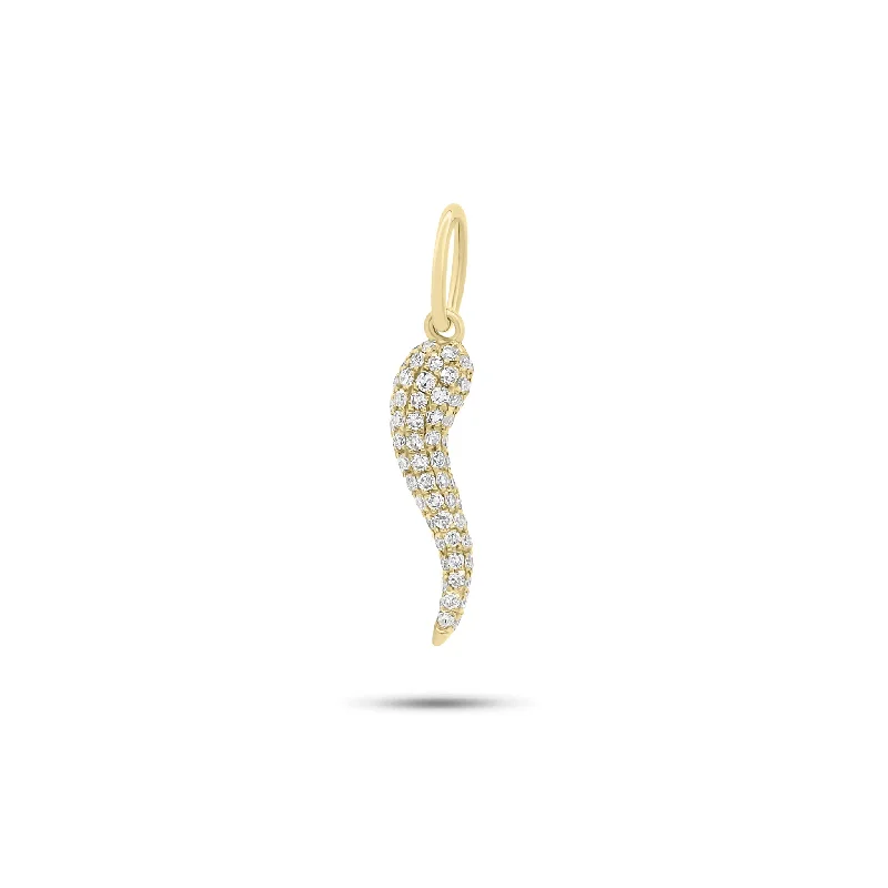 Versatile Layering Jewelry For Effortless Chic Pave Diamond Italian Horn Pendant