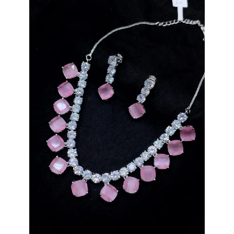 Luxury Meets Affordability – Jewelry Sale Now Live Akruti Collection Silver Plated American Diamond Necklace Set