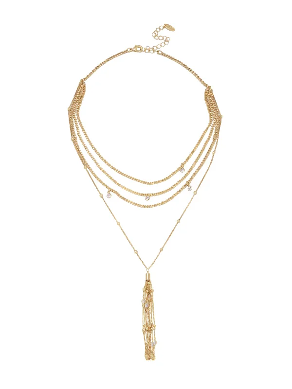 Flash Sale On Stunning Jewelry – Don't Miss Out Layered Chain Drop Tassel Necklace