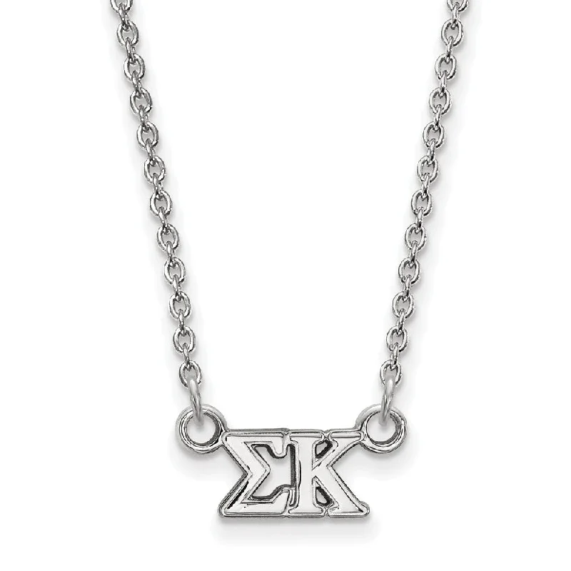 Dainty Floral Jewelry For Feminine Elegance Sterling Silver Sigma Kappa XS (Tiny) Greek Letters Necklace
