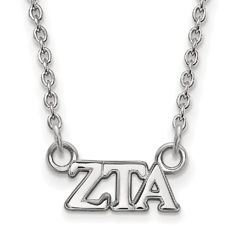 Grab Your Favorite Jewelry At The Lowest Prices Sterling Silver Zeta Tau Alpha XS (Tiny) Greek Letters Necklace