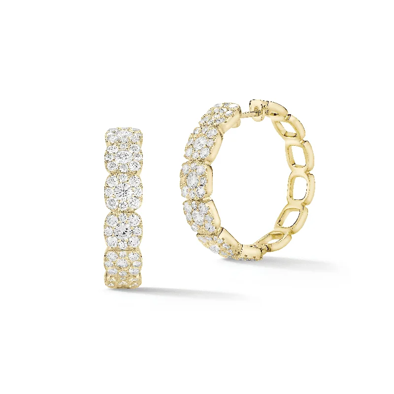 The Biggest Jewelry Sale Of The Year Is Here Cushion Halo Diamond Hoop Earrings