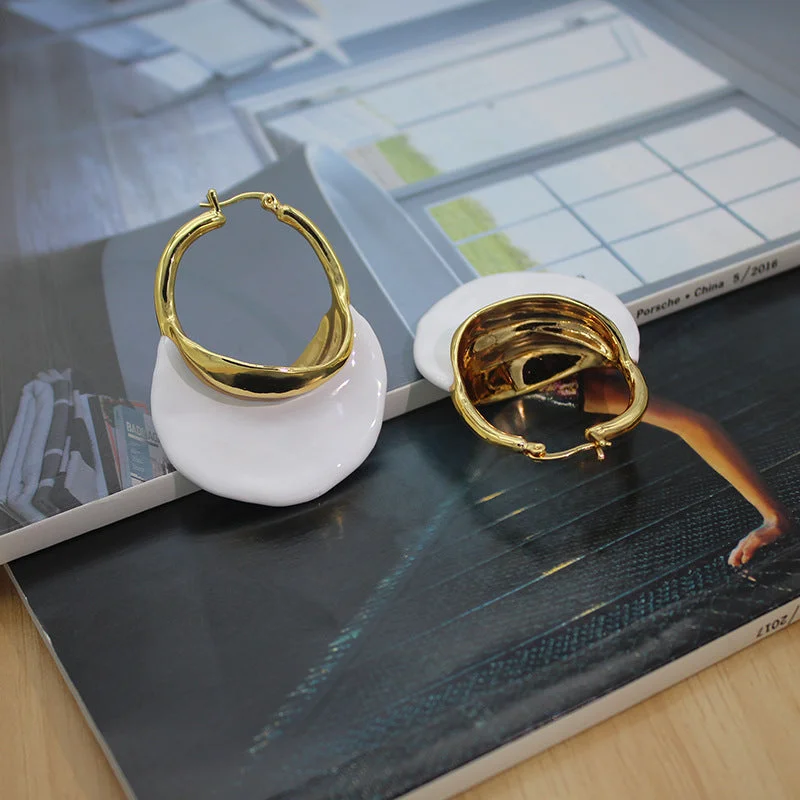 Luxury Jewelry At Unbeatable Discounts Just lil things white hoop earrings