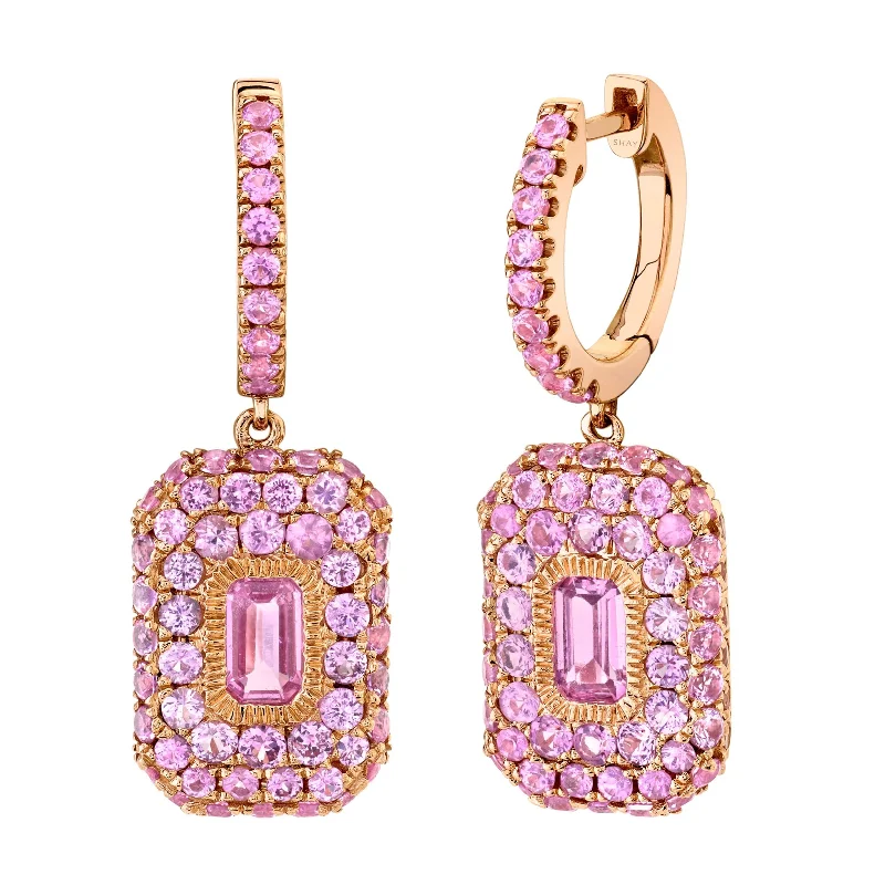 Special Sale On Handcrafted Jewelry – Shop Today Light Pink Sapphire Baguette Drop Earrings