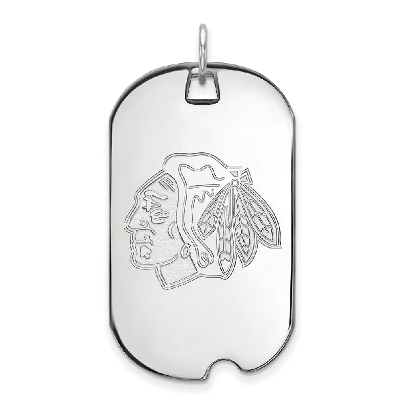 Personalized Jewelry Sale – Meaningful Gifts At Great Prices 10k White Gold NHL Chicago Blackhawks Large Dog Tag Pendant Personalized Jewelry Sale – Meaningful Gifts At Great Prices 10k White Gold NHL Chicago Blackhawks Large Dog Tag Pendant