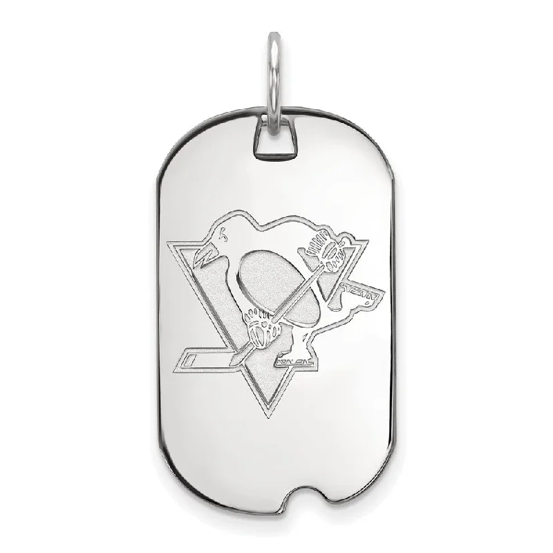 Grab Your Favorite Jewelry At The Lowest Prices 10k White Gold NHL Pittsburgh Penguins Dog Tag Pendant Grab Your Favorite Jewelry At The Lowest Prices 10k White Gold NHL Pittsburgh Penguins Dog Tag Pendant