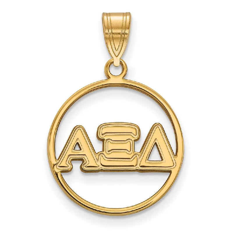 Best-Selling Jewelry Now Available At Special Deals 14K Plated Silver Alpha Xi Delta Medium Circle Greek Letters Pendant