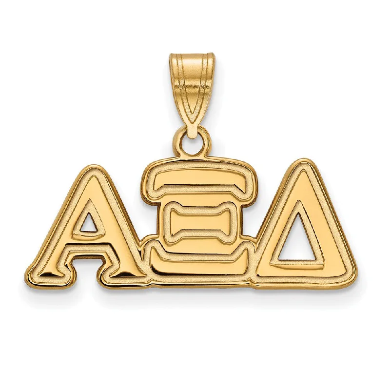 Premium Jewelry Now Available At Special Discounts 14K Plated Silver Alpha Xi Delta Medium Greek Letters Pendant Premium Jewelry Now Available At Special Discounts 14K Plated Silver Alpha Xi Delta Medium Greek Letters Pendant