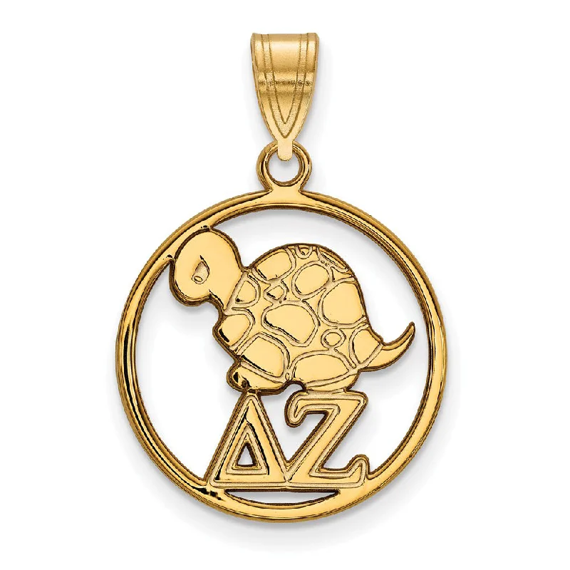 Handcrafted Jewelry Sale – Unique Designs At Low Prices 14K Plated Silver Delta Zeta Medium Circle Pendant Handcrafted Jewelry Sale – Unique Designs At Low Prices 14K Plated Silver Delta Zeta Medium Circle Pendant