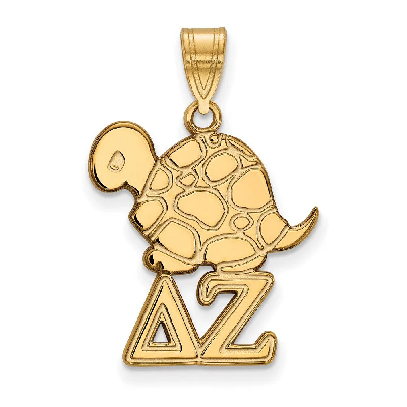 Modern Jewelry At Exclusive Discounts – Shop Today 14K Plated Silver Delta Zeta Medium Pendant
