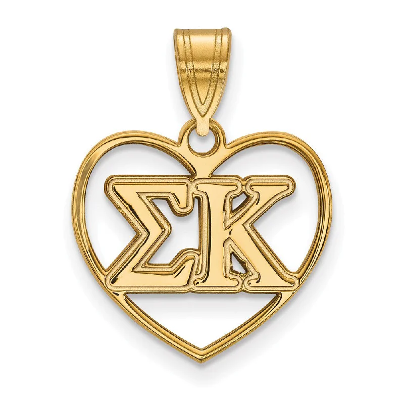 Exclusive Online Discounts On Stylish Jewelry 14K Plated Silver Sigma Kappa Heart Greek Letters Pendant Exclusive Online Discounts On Stylish Jewelry 14K Plated Silver Sigma Kappa Heart Greek Letters Pendant