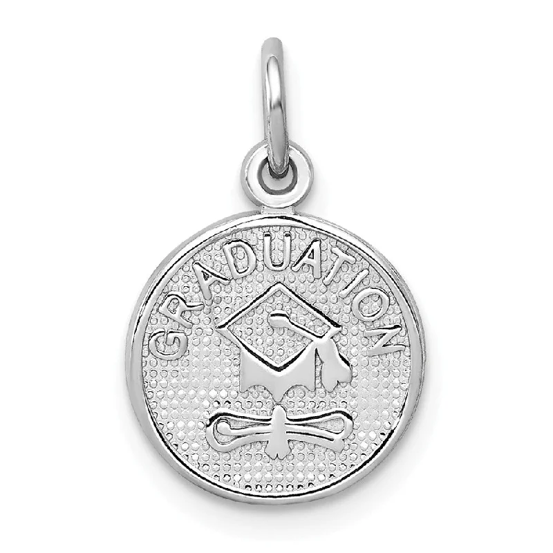 Luxury Jewelry At Unbeatable Discounts 14k White Gold Graduation Disc Charm or Pendant, 11mm Luxury Jewelry At Unbeatable Discounts 14k White Gold Graduation Disc Charm or Pendant, 11mm