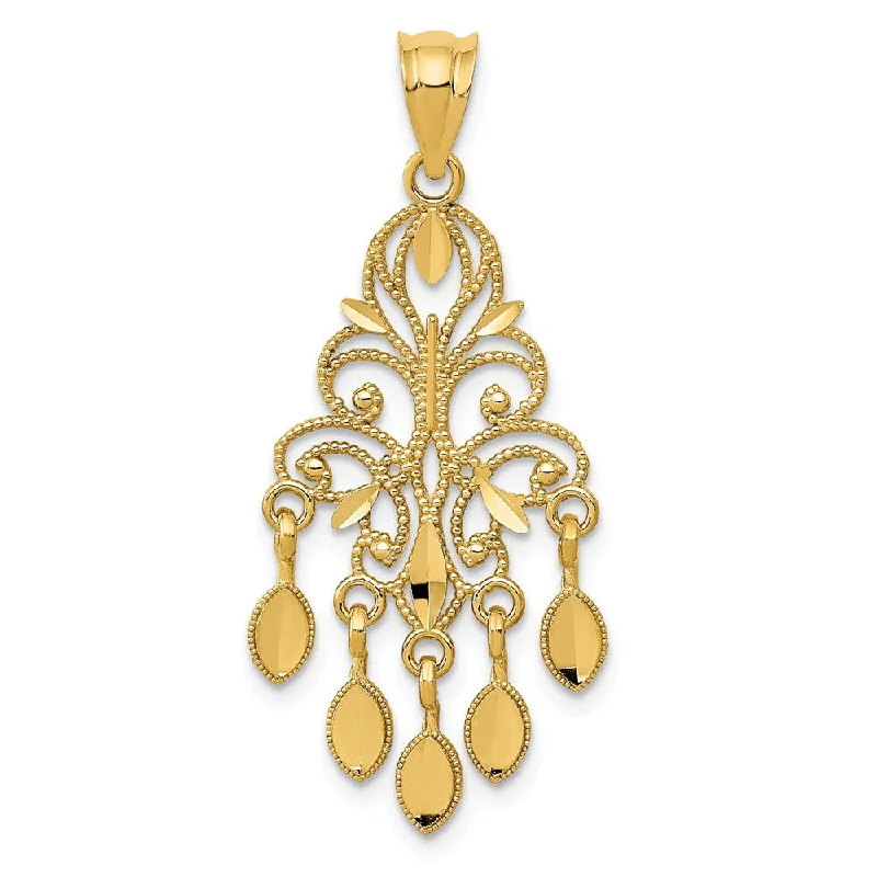 Limited-Time Offer On Elegant Jewelry Pieces 14k Yellow Gold Chandelier Pendant, 15mm (9/16 inch) Limited-Time Offer On Elegant Jewelry Pieces 14k Yellow Gold Chandelier Pendant, 15mm (9/16 inch)