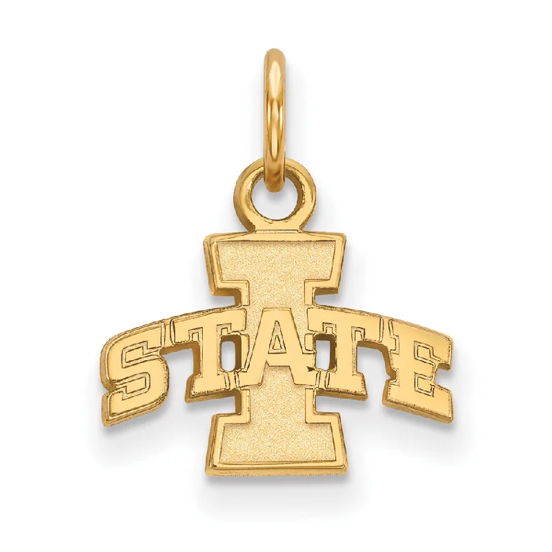 Flash Sale On Elegant Jewelry – Don't Miss Out 14k Gold Plated Silver Iowa State XS (Tiny) Charm or Pendant