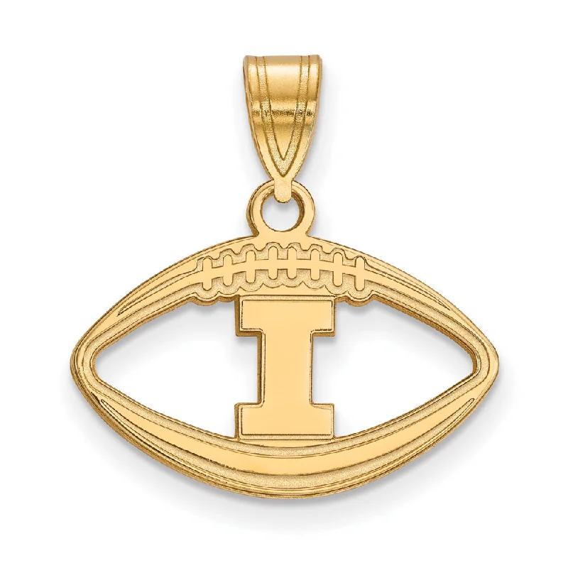 Affordable Luxury Jewelry For Every Occasion 14k Gold Plated Silver U. of Illinois Football Pendant Affordable Luxury Jewelry For Every Occasion 14k Gold Plated Silver U. of Illinois Football Pendant